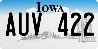 IA license plate AUV422