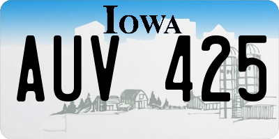 IA license plate AUV425