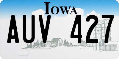 IA license plate AUV427
