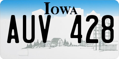 IA license plate AUV428