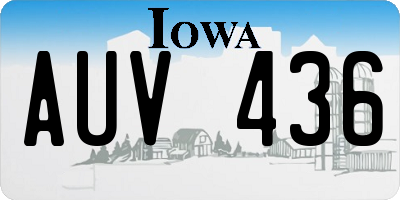 IA license plate AUV436