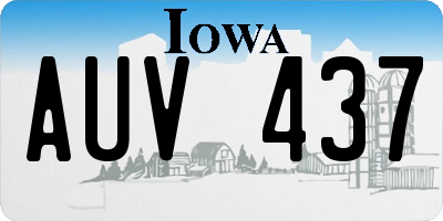 IA license plate AUV437