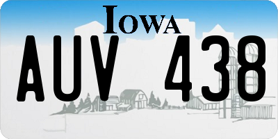 IA license plate AUV438