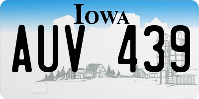 IA license plate AUV439