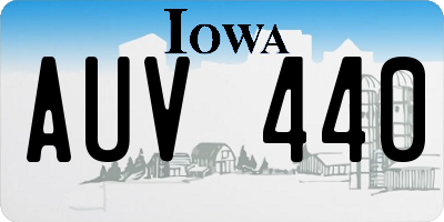 IA license plate AUV440