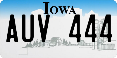 IA license plate AUV444