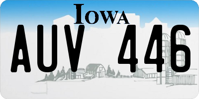 IA license plate AUV446