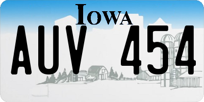 IA license plate AUV454