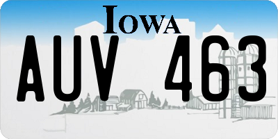 IA license plate AUV463
