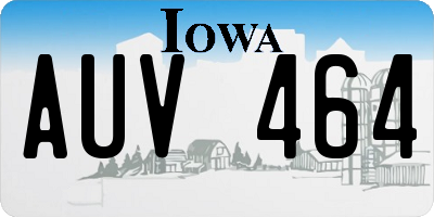 IA license plate AUV464