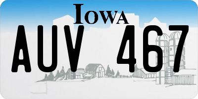 IA license plate AUV467