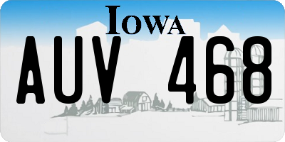 IA license plate AUV468