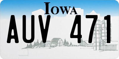 IA license plate AUV471