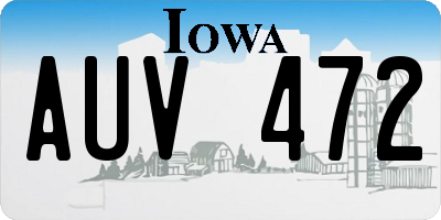 IA license plate AUV472
