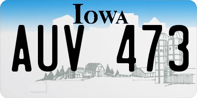 IA license plate AUV473