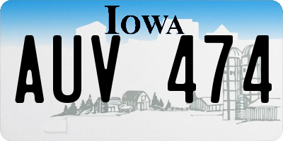 IA license plate AUV474