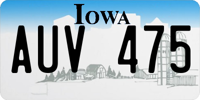 IA license plate AUV475