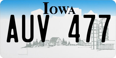 IA license plate AUV477