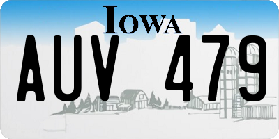 IA license plate AUV479