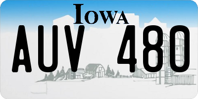 IA license plate AUV480