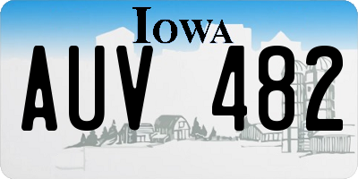 IA license plate AUV482
