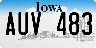 IA license plate AUV483