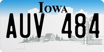 IA license plate AUV484