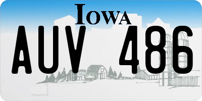 IA license plate AUV486