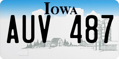 IA license plate AUV487