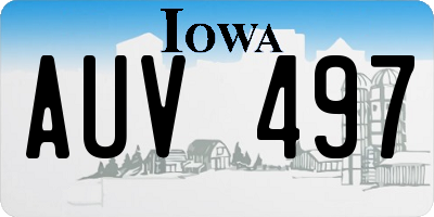 IA license plate AUV497
