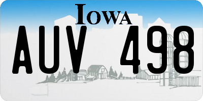 IA license plate AUV498