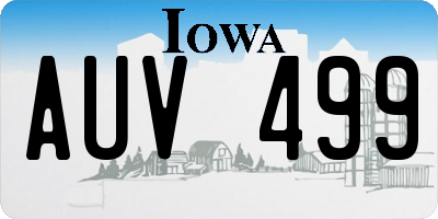 IA license plate AUV499