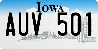 IA license plate AUV501
