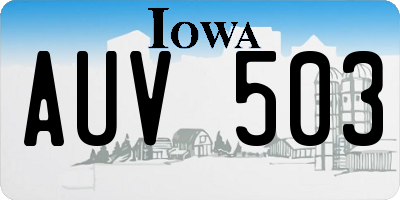 IA license plate AUV503
