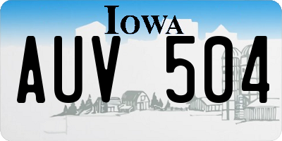IA license plate AUV504