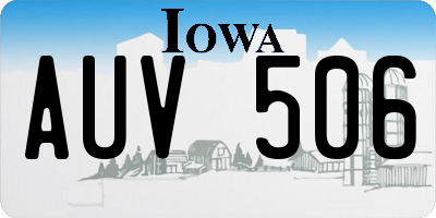 IA license plate AUV506