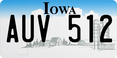 IA license plate AUV512