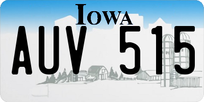 IA license plate AUV515