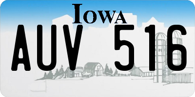 IA license plate AUV516