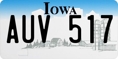 IA license plate AUV517