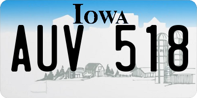 IA license plate AUV518
