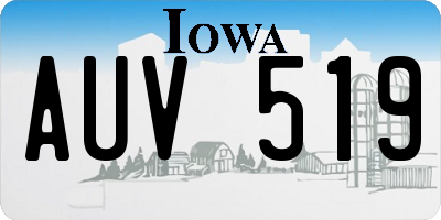 IA license plate AUV519