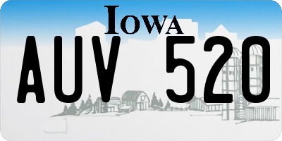 IA license plate AUV520