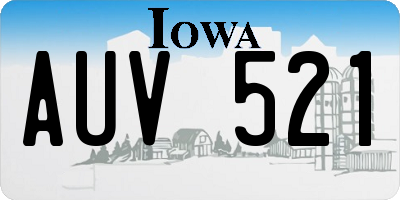IA license plate AUV521