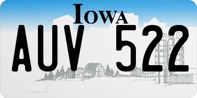 IA license plate AUV522