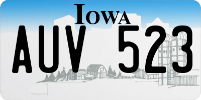 IA license plate AUV523