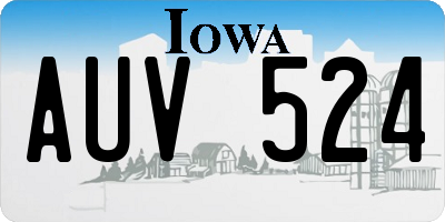 IA license plate AUV524