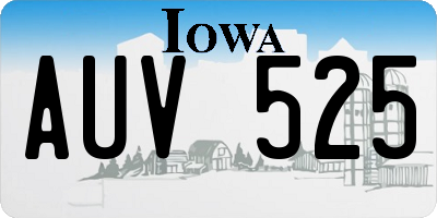 IA license plate AUV525
