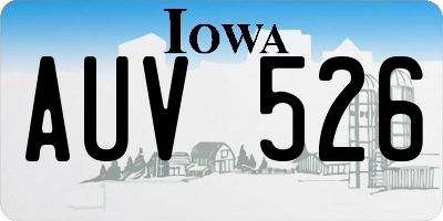IA license plate AUV526