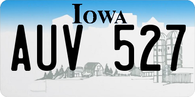 IA license plate AUV527